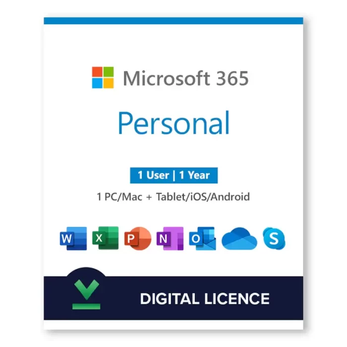 Microsoft 365 Personal (PC/Mac/Tablet) 1 Jahr | 1 Benutzerkonto